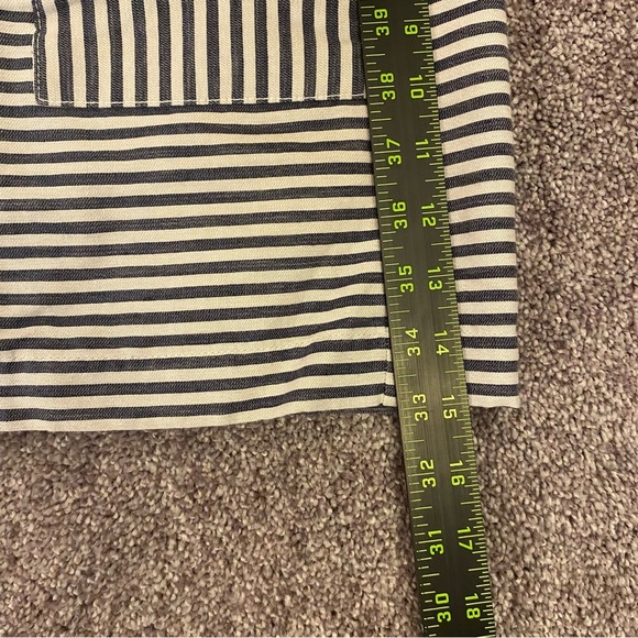 Madewell Women's Mini Skirt Size 4 Linen Blend Striped Pockets Front Closure GUC - Picture 9 of 12